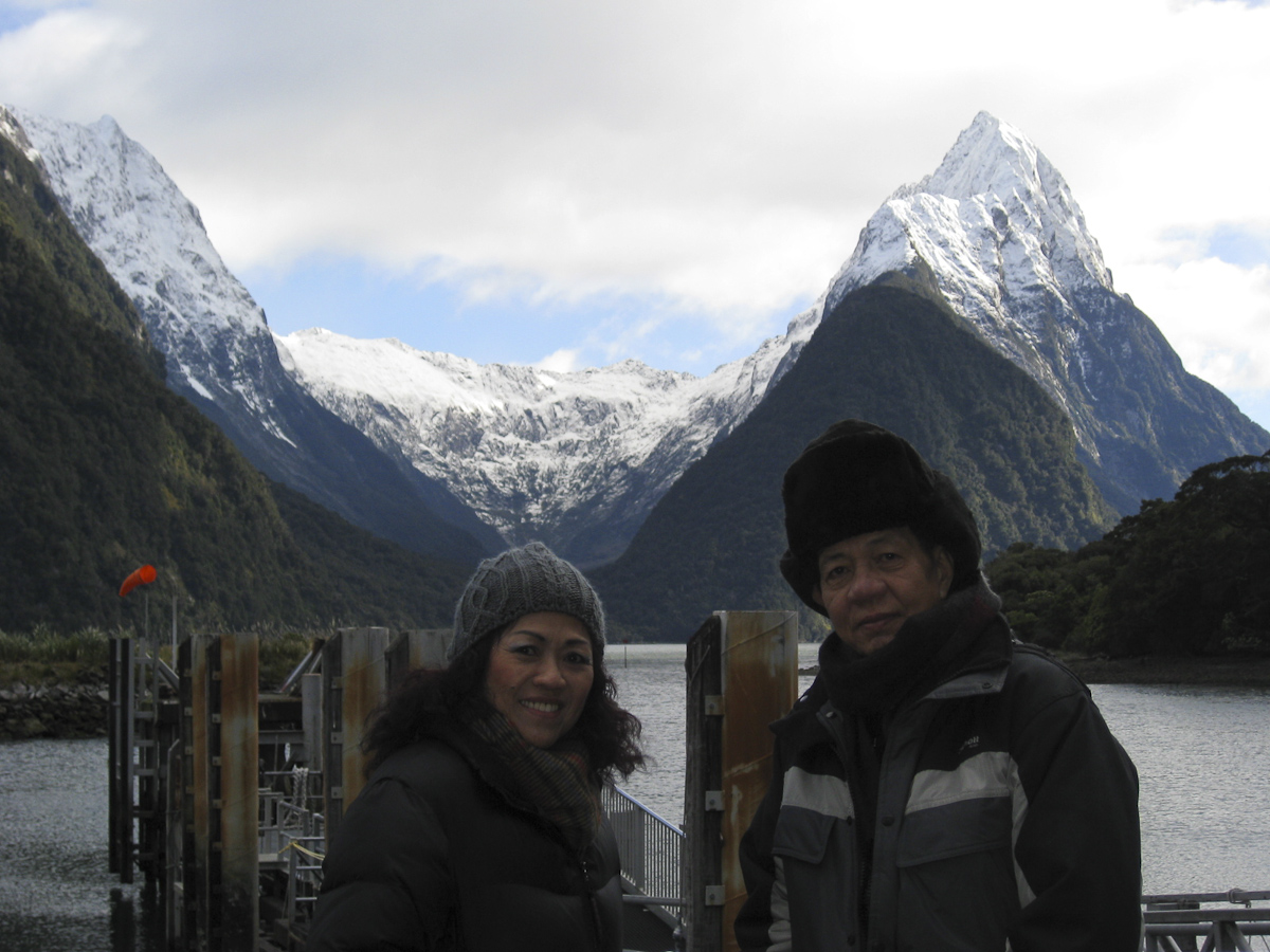 Waiting to board our cruise, Milford Sound